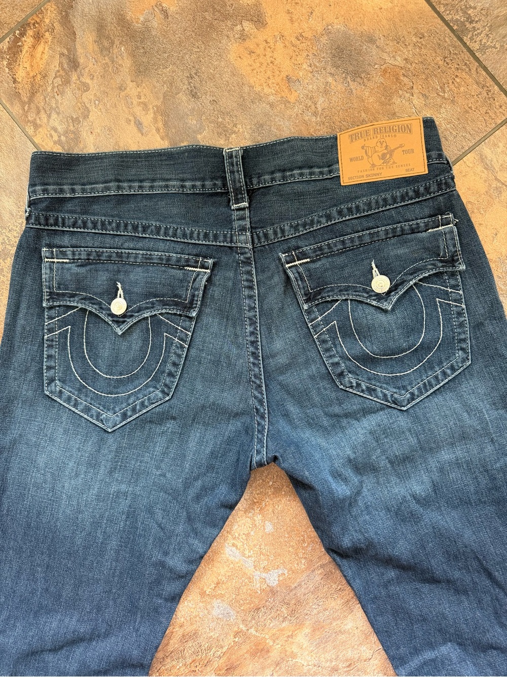 True Religion Skinny Flap Natural SN Indigo Blue Denim Jeans